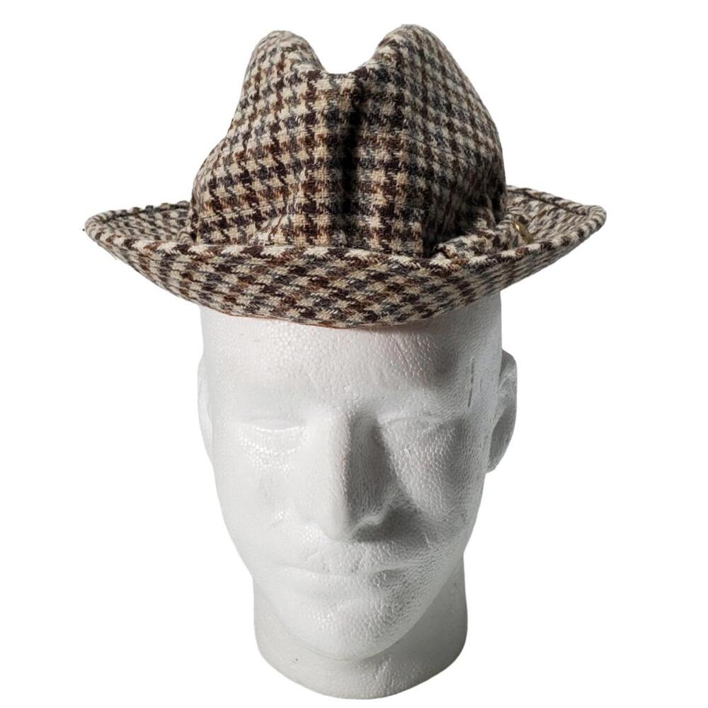 Vintage Adam Fedora DIGBY Tweed Gray Hat Mafia Gangster